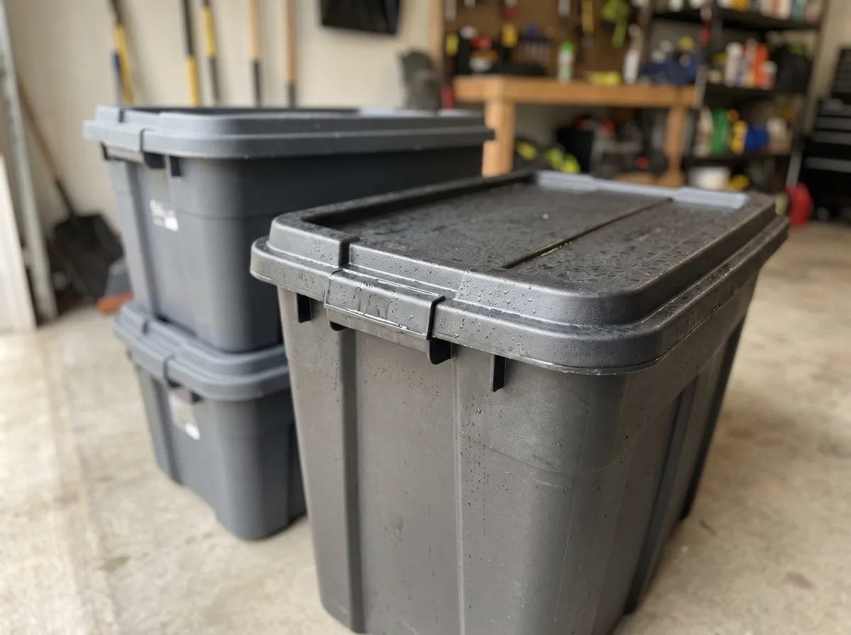 Stacked heavy-duty moving totes with snap-tight lids